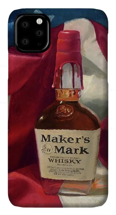 Custom Phone Case - Maker's Mark Distillery Red White and Bourbon - Max Savaiko Art Gallery