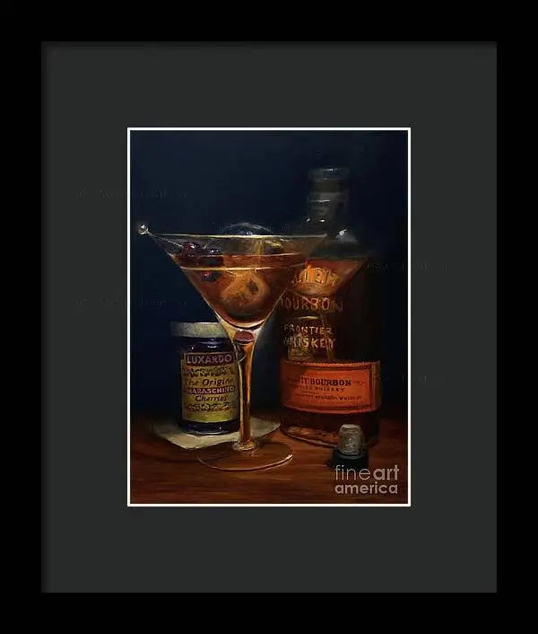 Manhattan Cocktail - Bulleit Distilling Co Framed Print Pixels