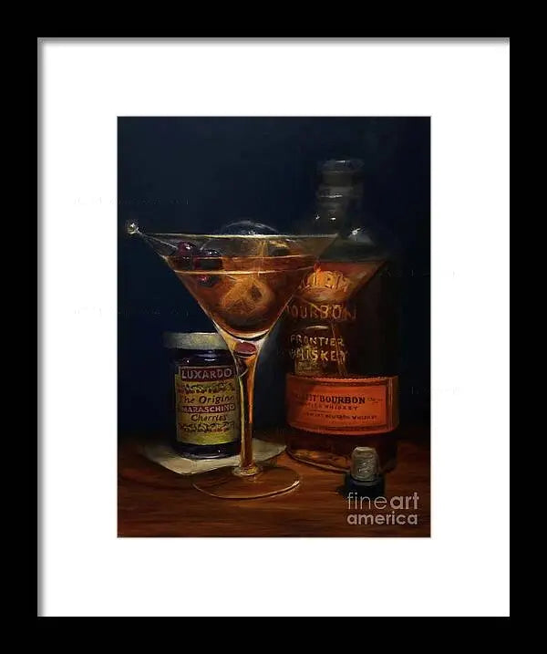 Manhattan Cocktail - Bulleit Distilling Co Framed Print Pixels