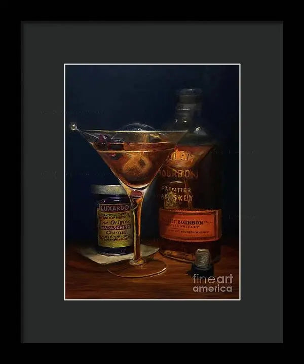 Manhattan Cocktail - Bulleit Distilling Co Framed Print Pixels