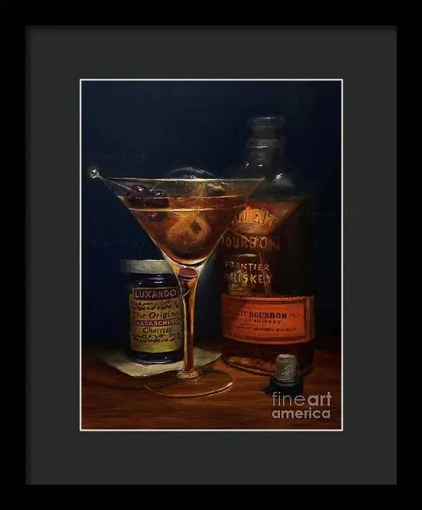 Manhattan Cocktail - Bulleit Distilling Co Framed Print Pixels