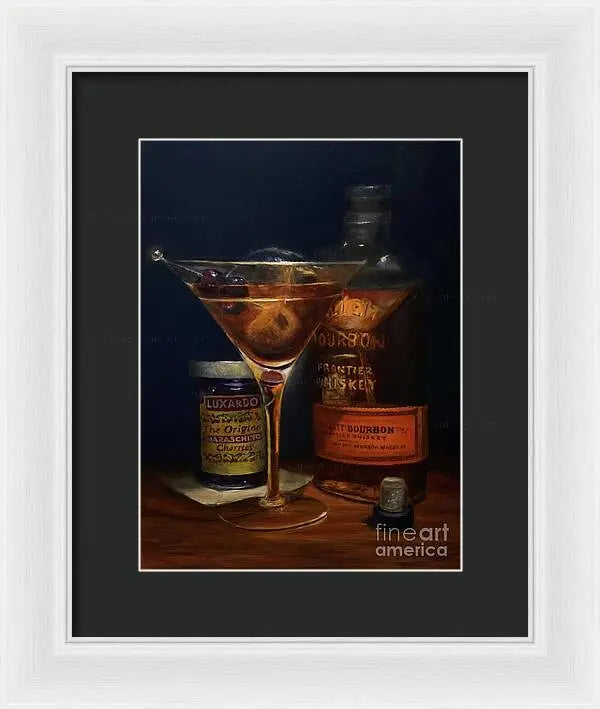 Manhattan Cocktail - Bulleit Distilling Co Framed Print Pixels