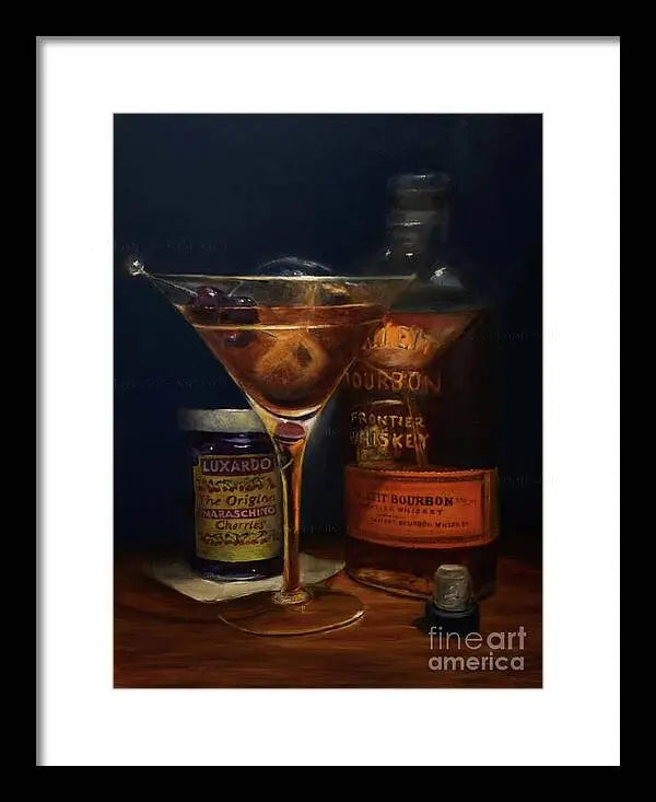 Manhattan Cocktail - Bulleit Distilling Co Framed Print Pixels