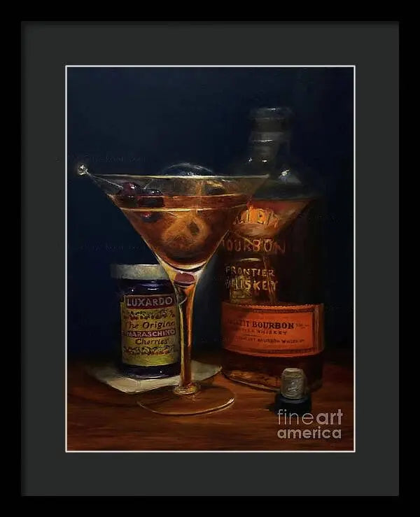 Manhattan Cocktail - Bulleit Distilling Co Framed Print Pixels