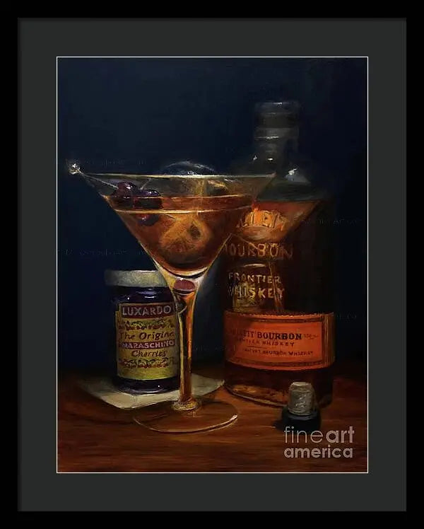 Manhattan Cocktail - Bulleit Distilling Co Framed Print Pixels