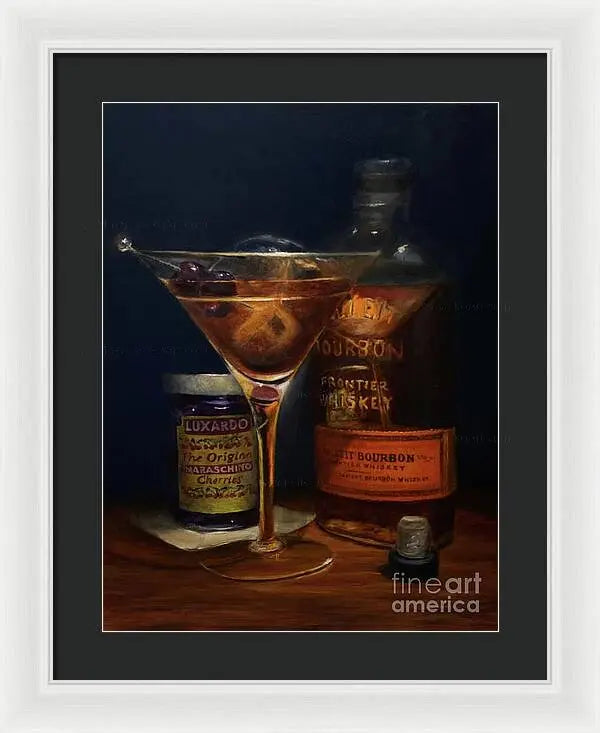 Manhattan Cocktail - Bulleit Distilling Co Framed Print Pixels