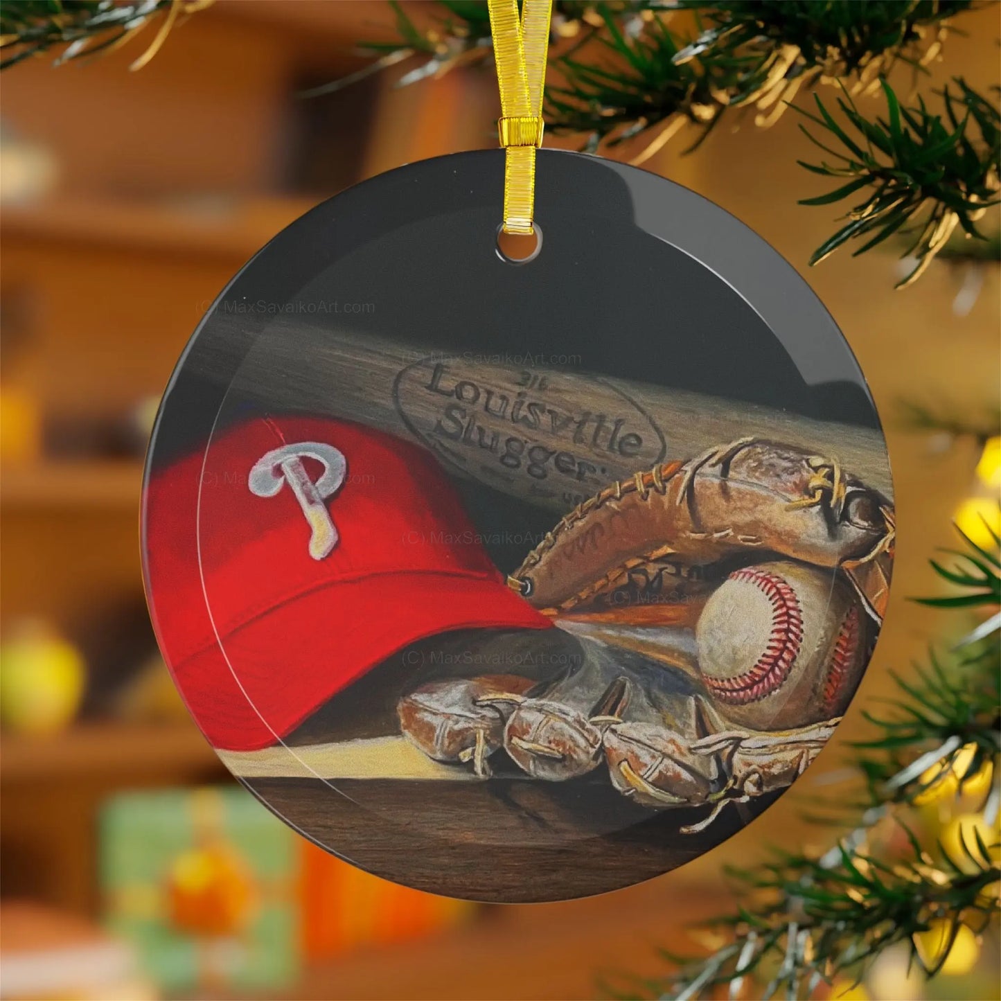 Philadelphia Phillies Cap Glass Ornament Printify