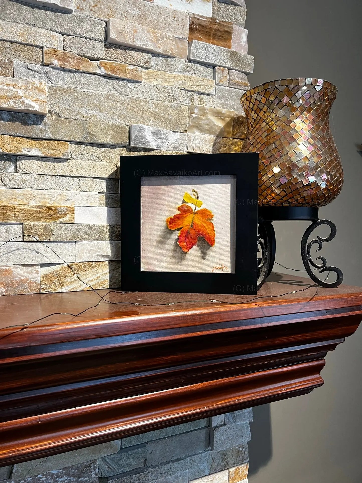 Trompe L'oeil Painting Still Life Maple Leaf 2 Max Savaiko Art