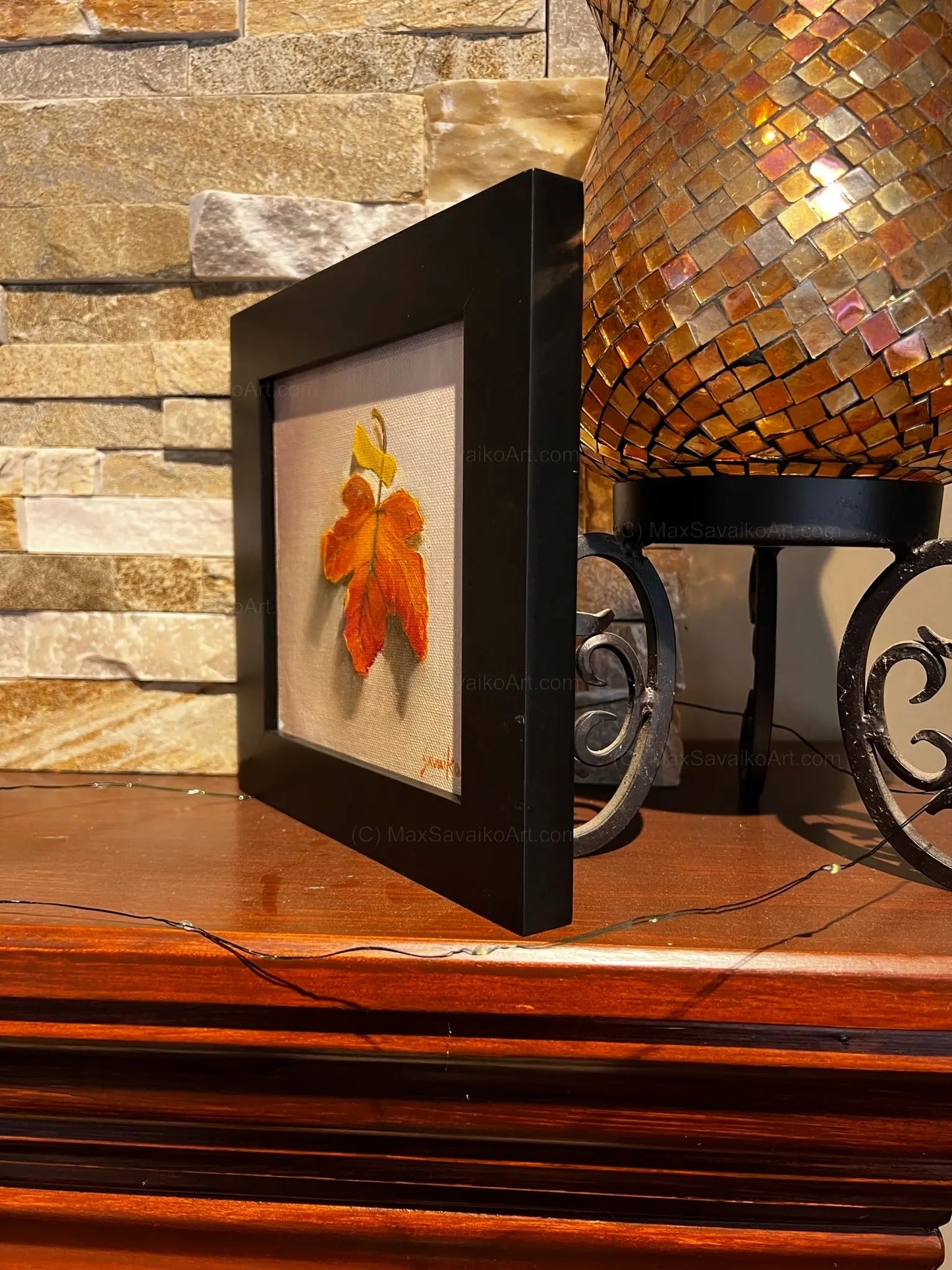 Trompe L'oeil Painting Still Life Maple Leaf 2 Max Savaiko Art
