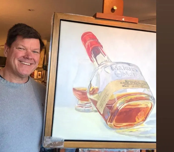 Whiskey Art - Makers Mark Bourbon Whisky Bottom's Up Max Savaiko Art