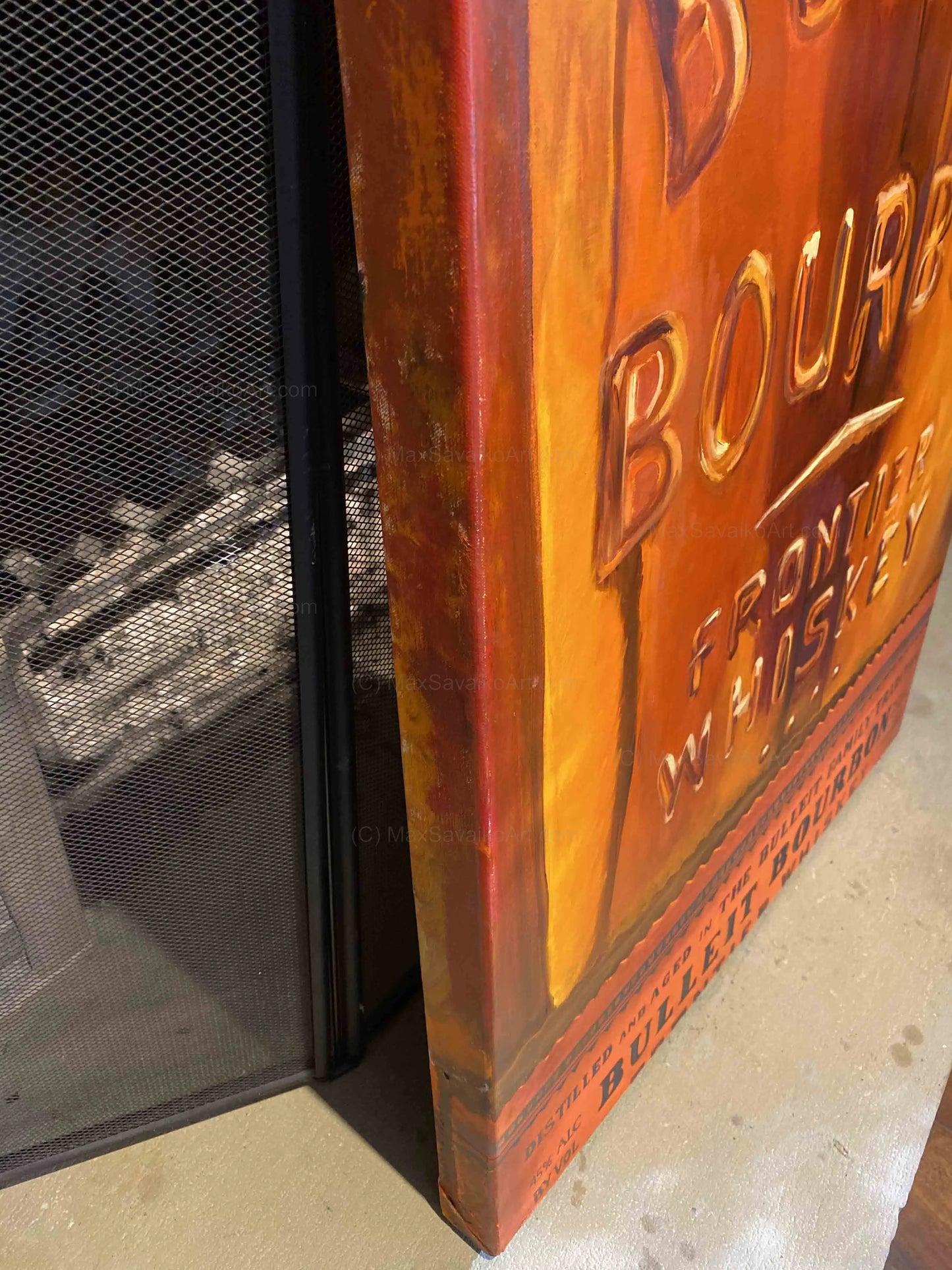 Whiskey Artwork Bulleit Distilling Co Bourbon Close Up MaxSavaikoArt.com