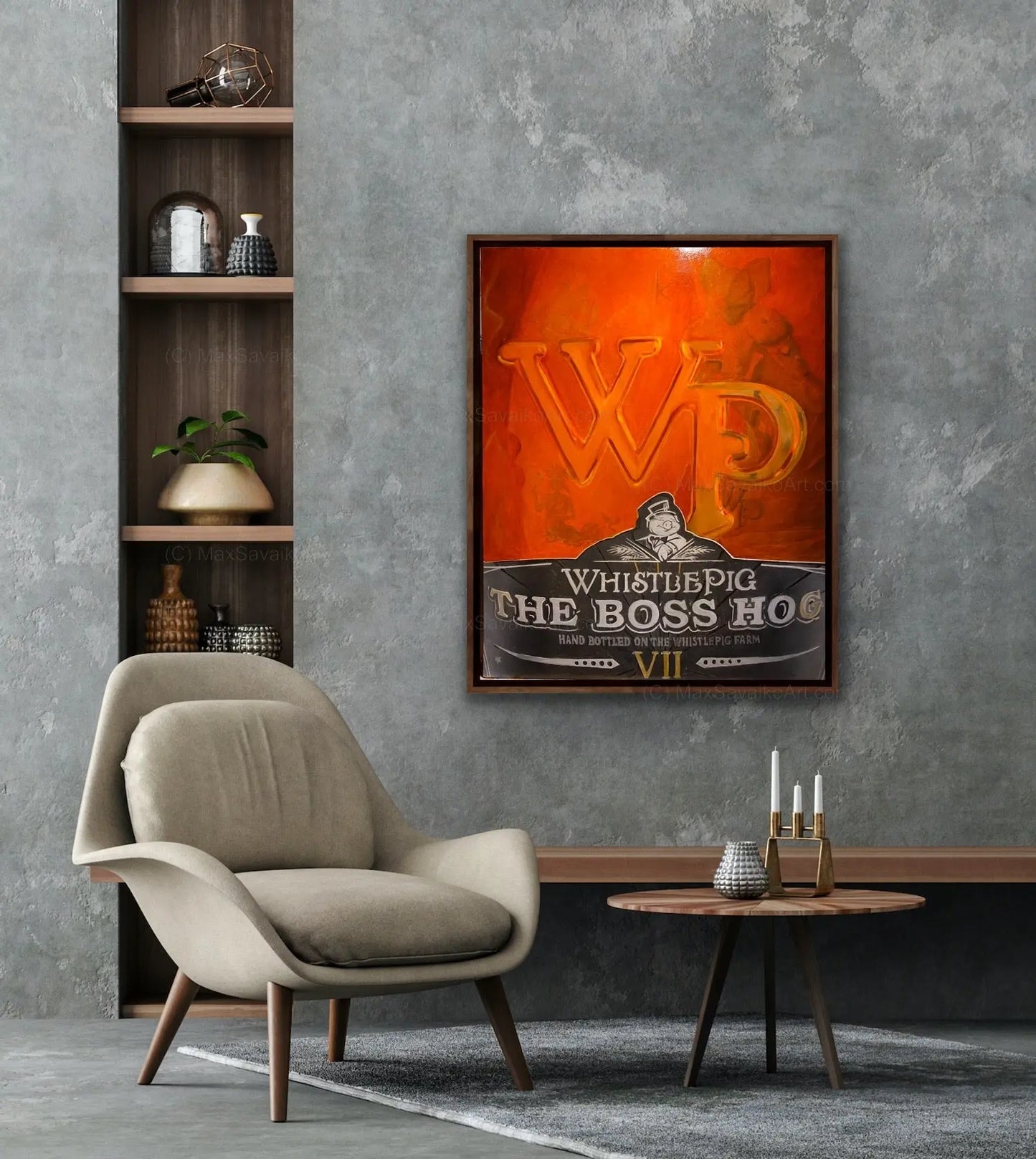 Whiskey Painting WhistlePig Boss Hog VII Close Up Max Savaiko Art
