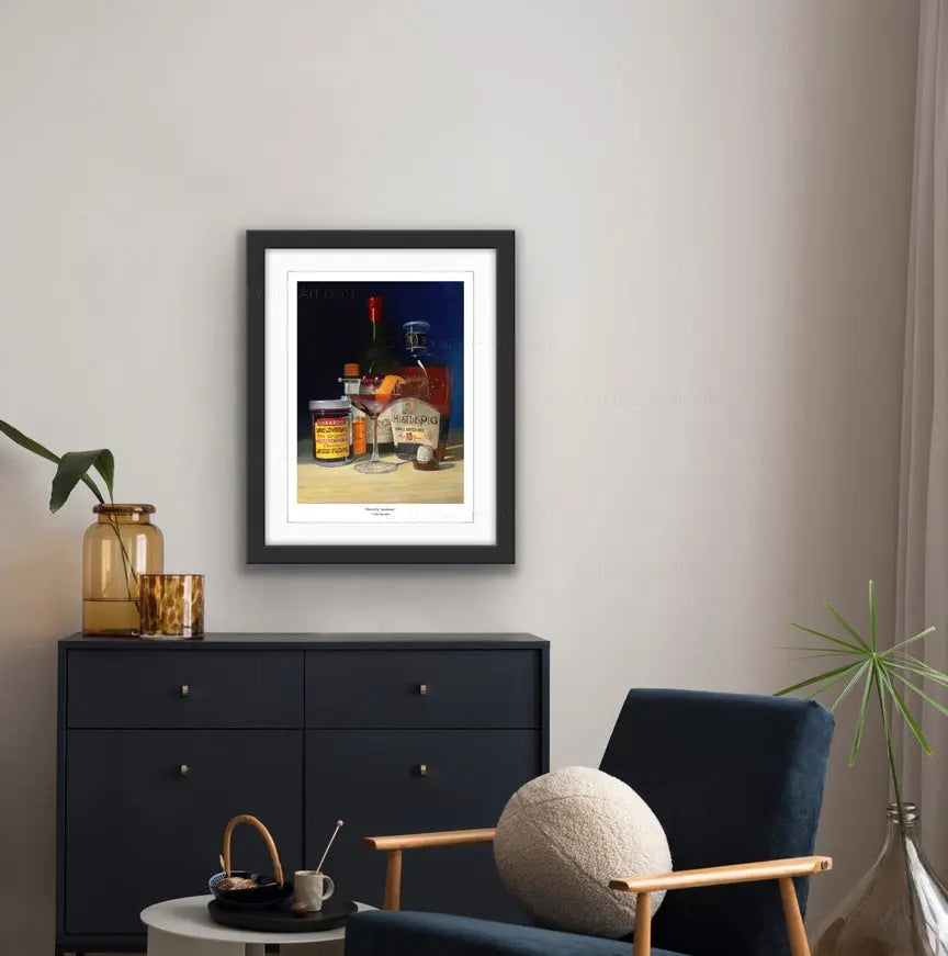 Whiskey Print WhistlePig Luxardo Cocktail Whiskey Manhattan Max Savaiko Art