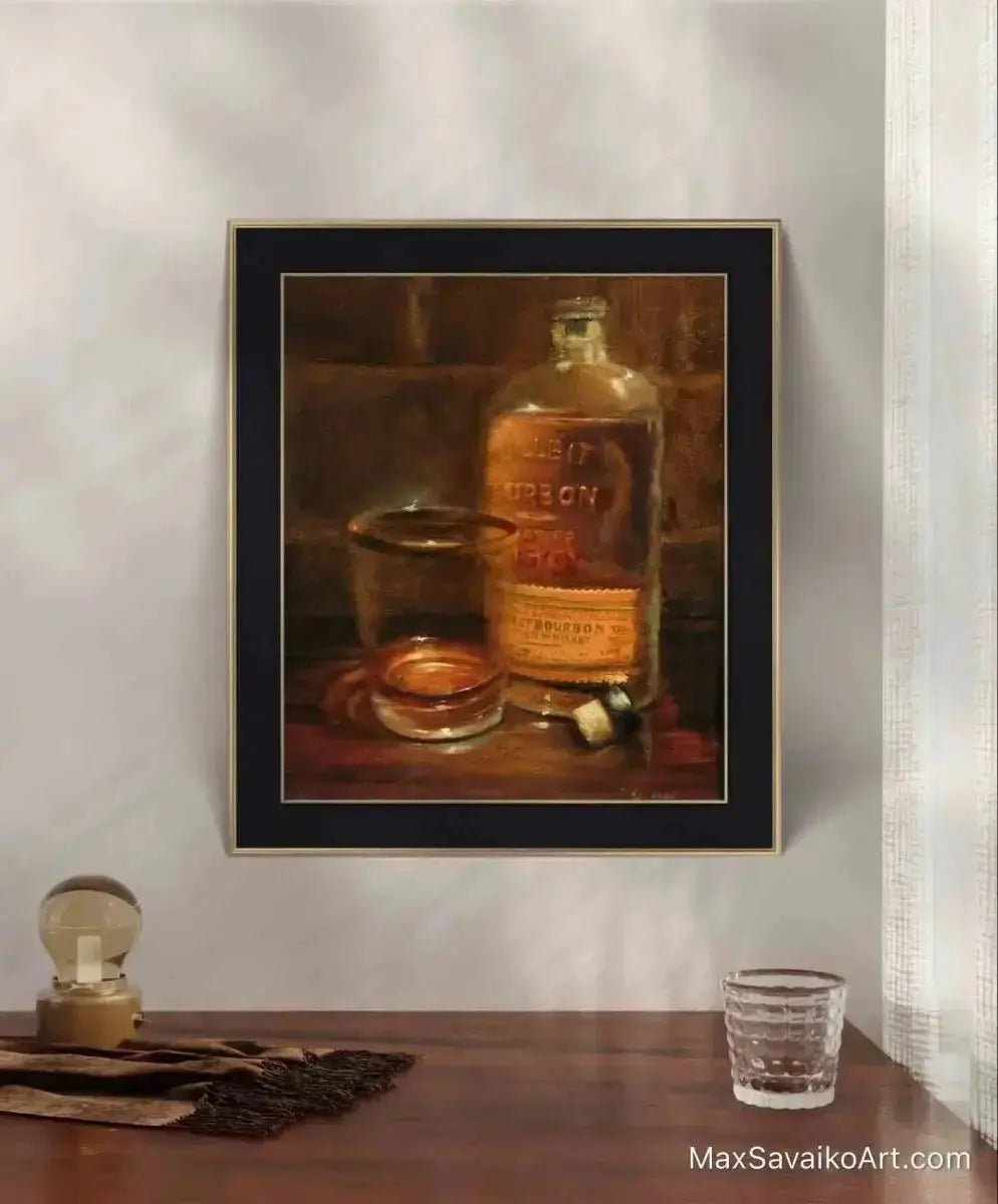 Whiskey Art - Bulleit Bourbon Neat - Max Savaiko Art Gallery