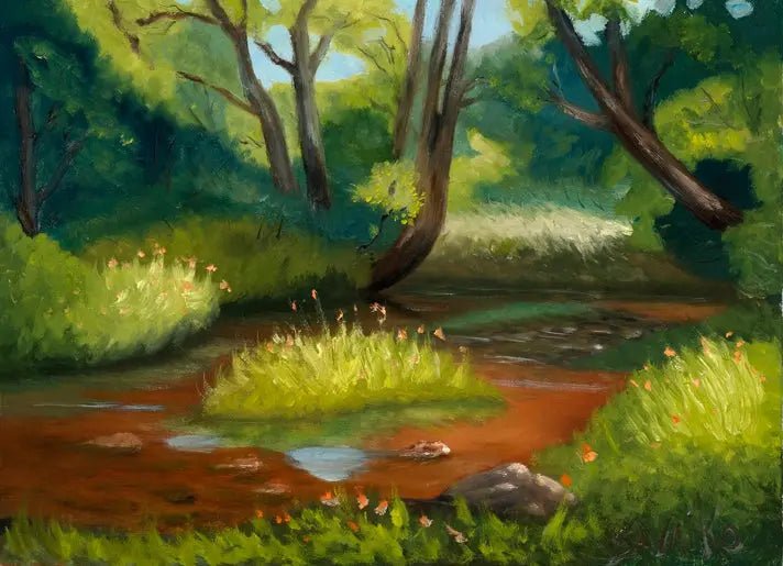 Across the stream landscape paint