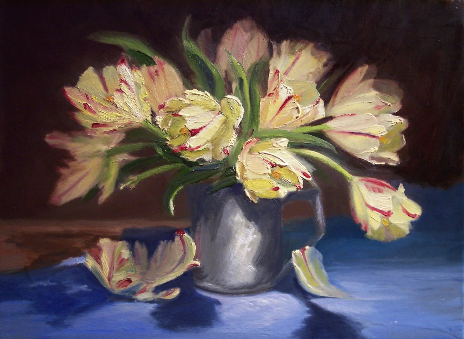 Parrot Tulips painting by famous artist Max Savaiko. Floral Art for any collector