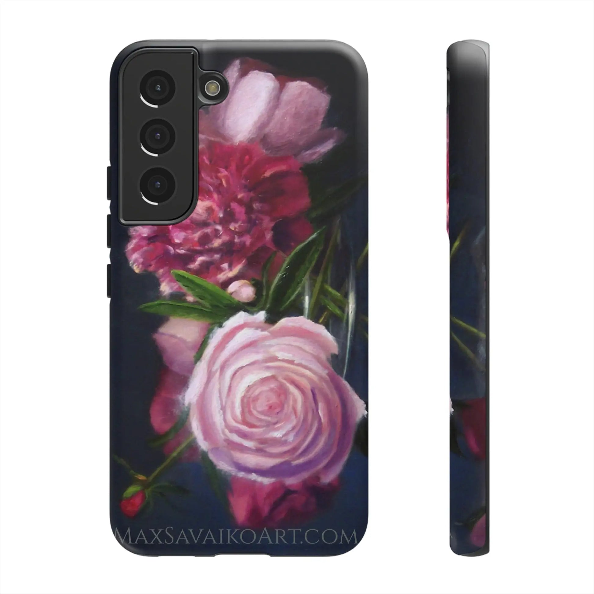 Savaiko Art - Ruby Peonies Tough Phone Case - Max Savaiko Art