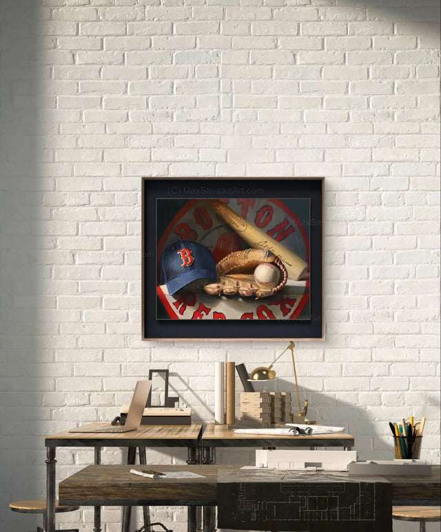 Baseball Artwork Boston Red Sox     MaxSavaikoArt.com
