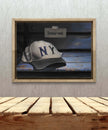 Baseball Painting Vintage New York Yankees Hat     Max Savaiko Art