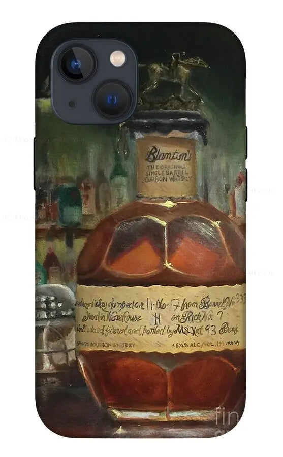 Blanton's Bourbon Letter A at the bar - Phone Case     Pixels