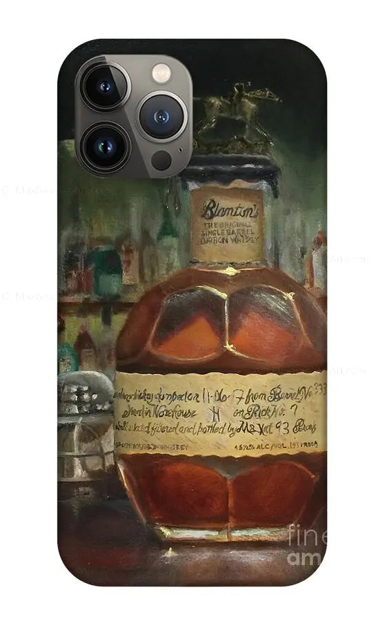 Blanton's Bourbon Letter A at the bar - Phone Case     Pixels