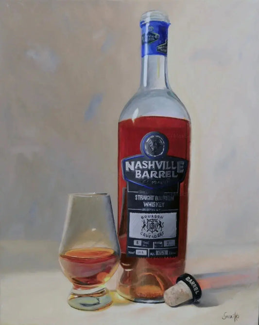 Bourbon Art Oil Painting - Nashville Barrel Co Max Savaiko Art