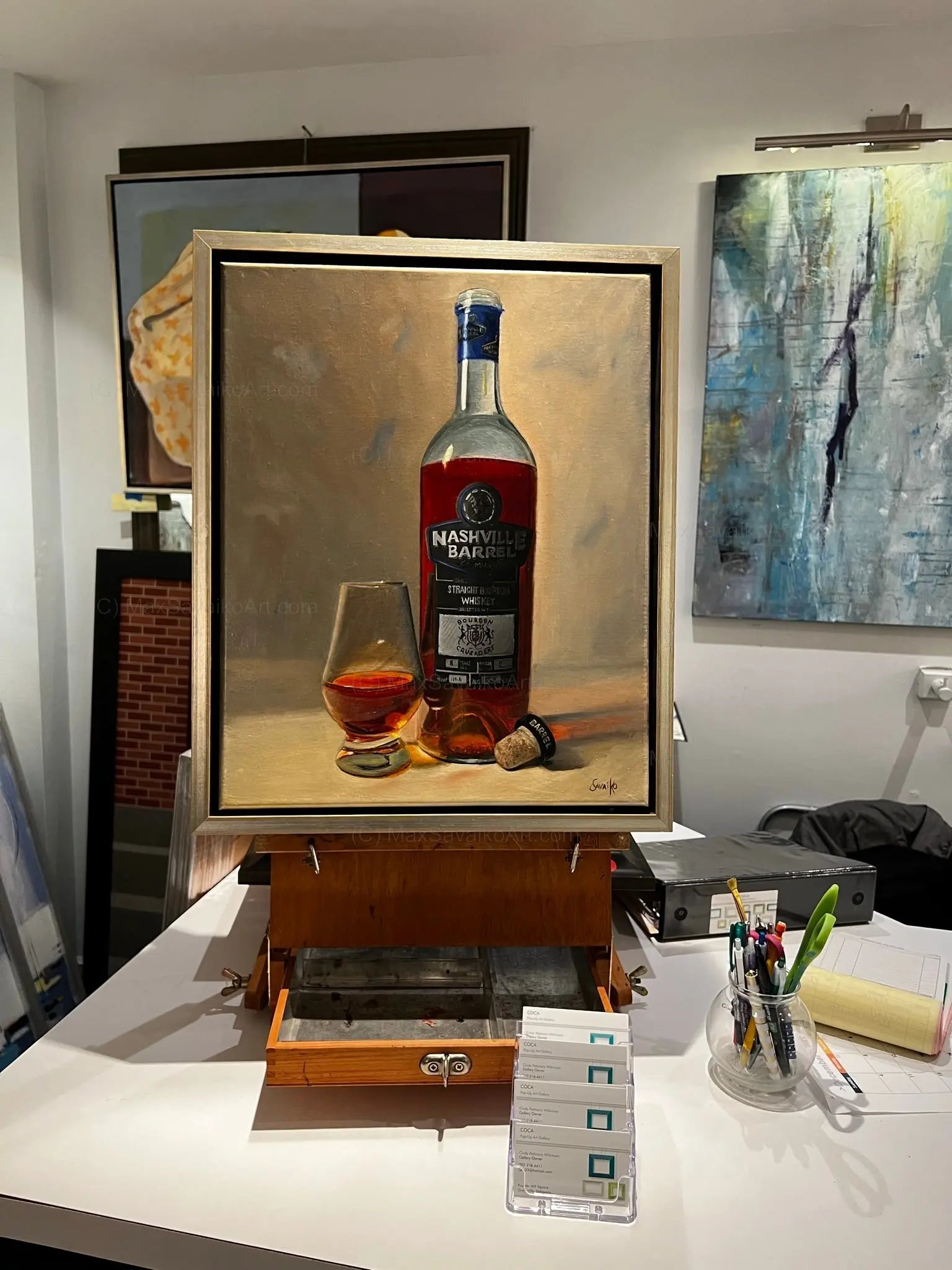 Bourbon Art Oil Painting - Nashville Barrel Co     Max Savaiko Art