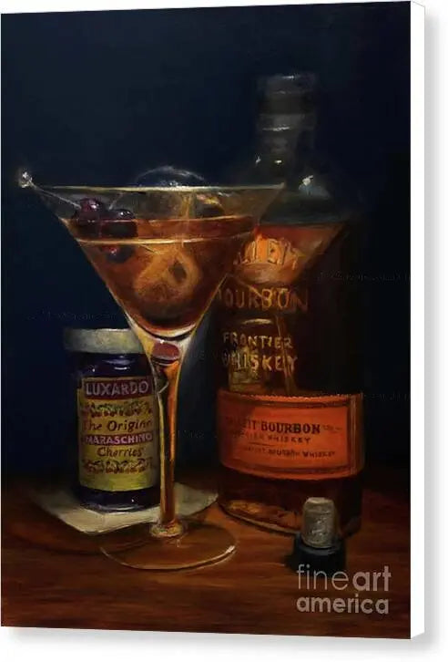 Bourbon Manhattan Cocktail Art Canvas Print     Pixels