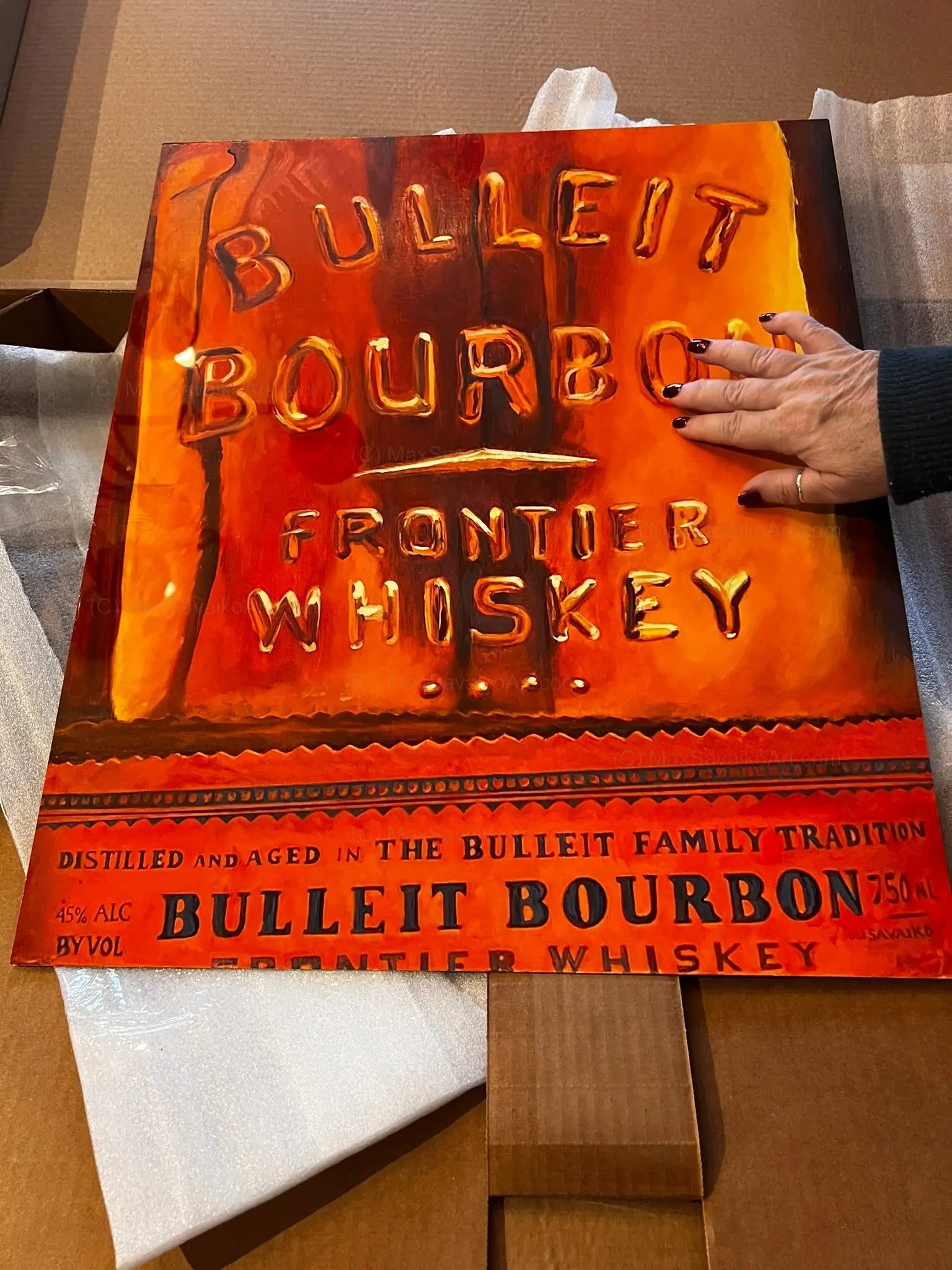 Bulleit Bourbon Metal Wall Art Print on Demand     Max Savaiko Art Gallery