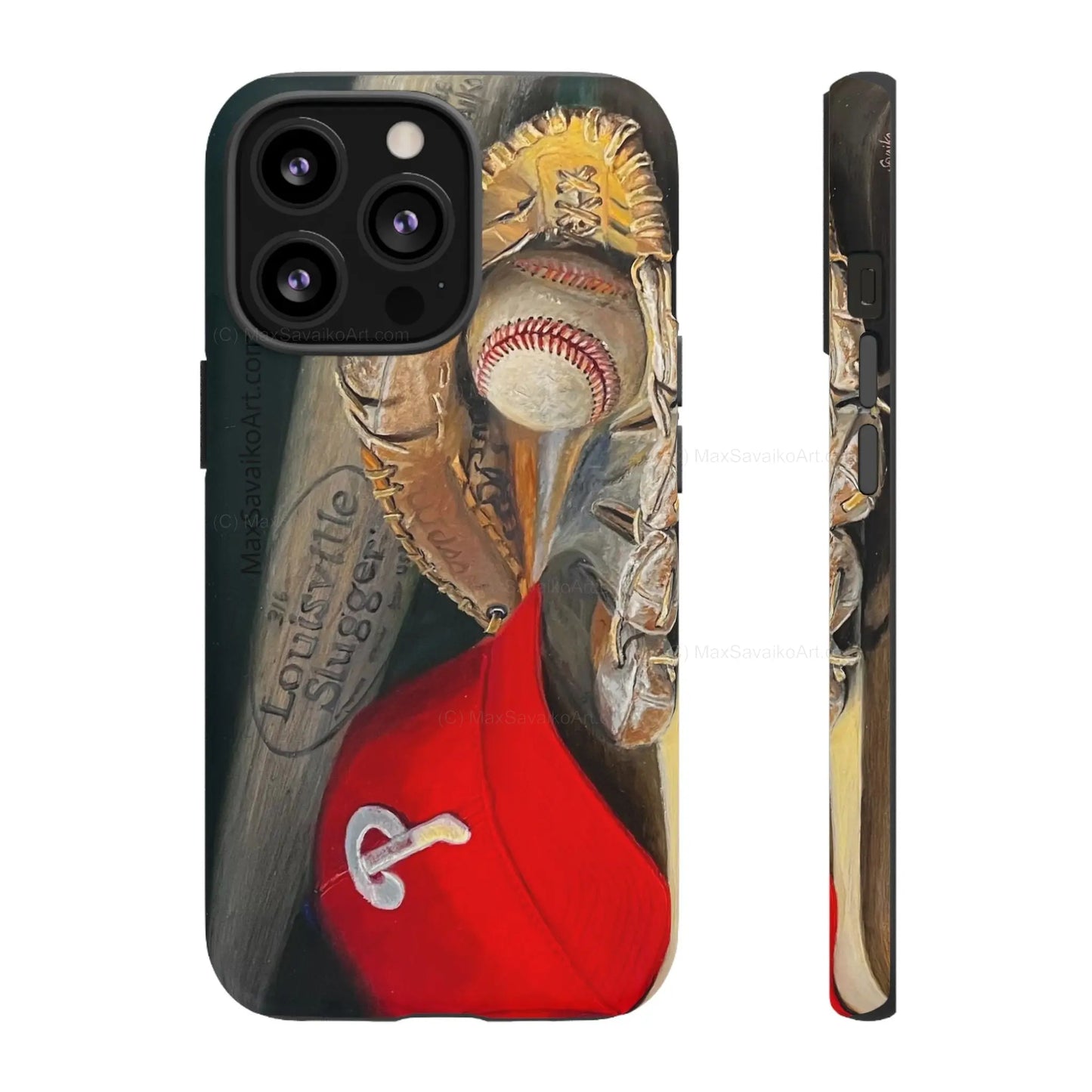 Custom Phone Case Philadelphia Phillies Catchy Title Art - Max Savaiko Art Gallery