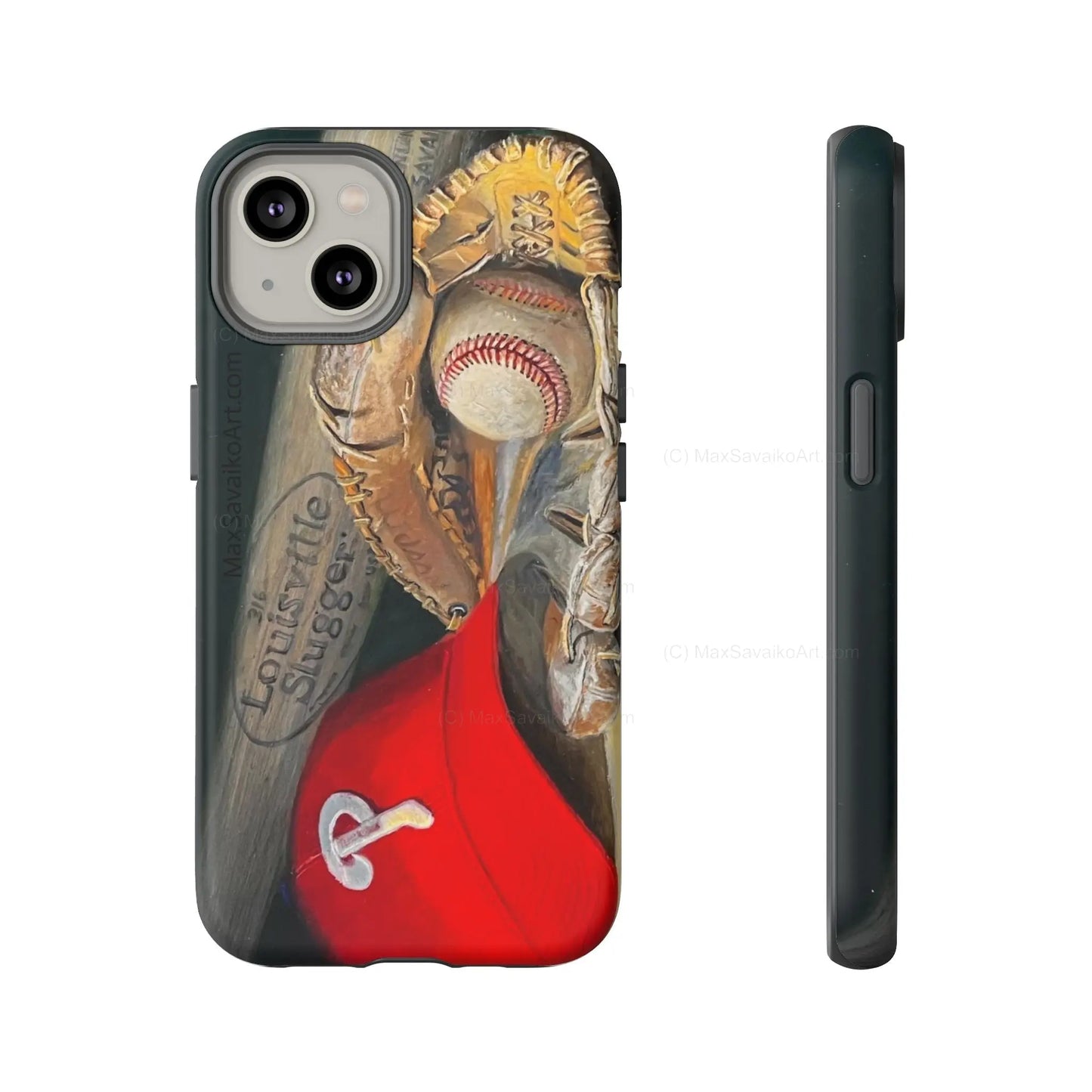 Custom Phone Case Philadelphia Phillies Catchy Title Art - Max Savaiko Art Gallery