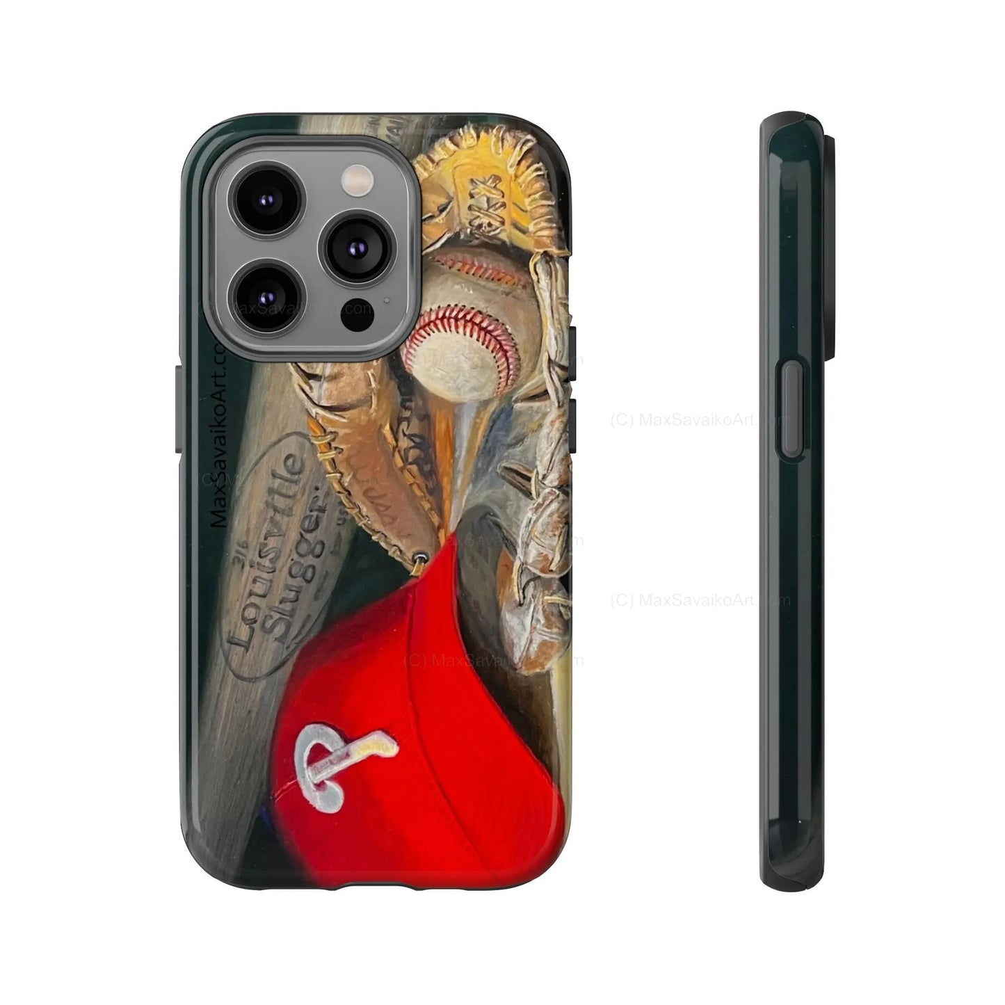 Custom Phone Case Philadelphia Phillies Catchy Title Art - Max Savaiko Art Gallery