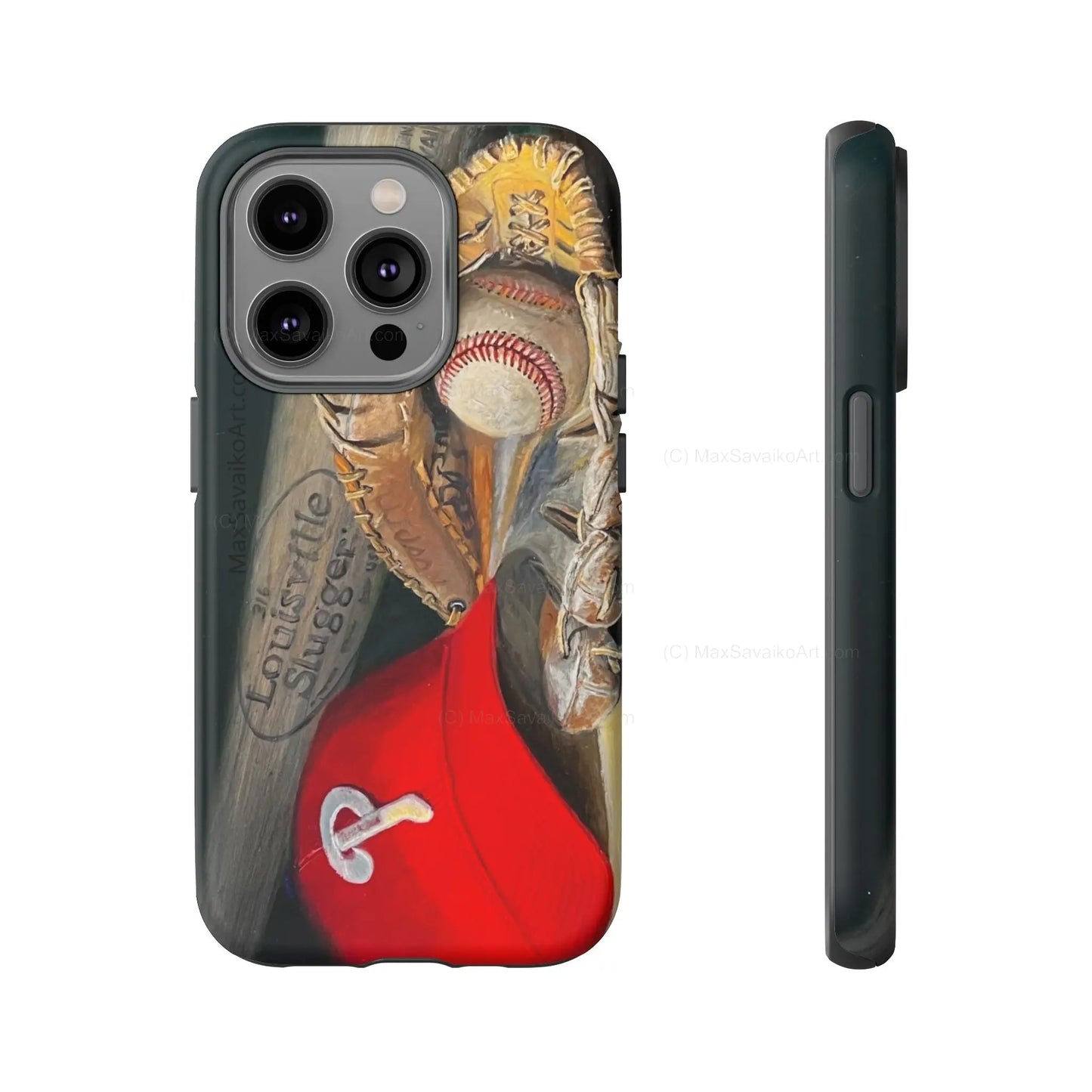 Custom Phone Case Philadelphia Phillies Catchy Title Art - Max Savaiko Art Gallery