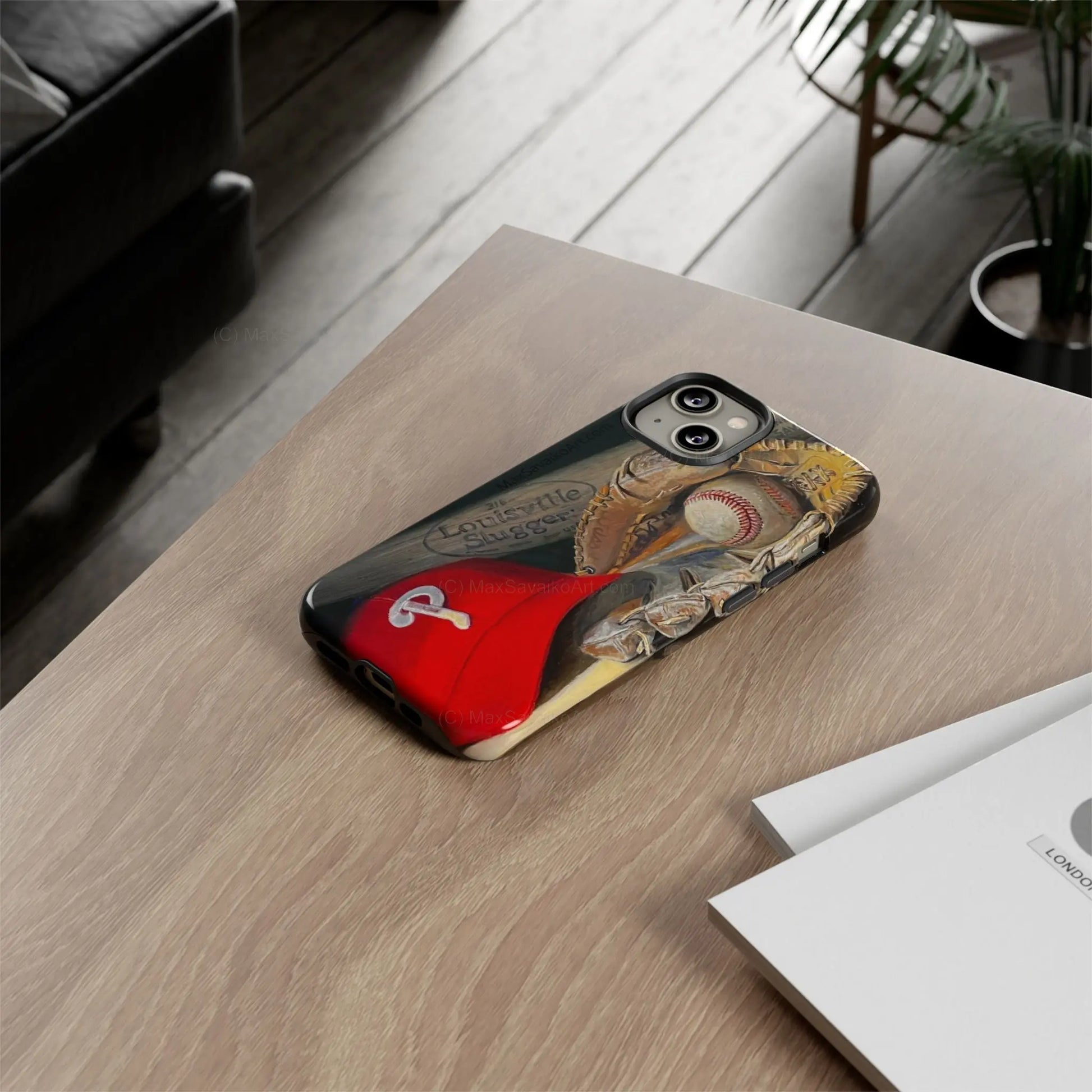 Custom Phone Case Philadelphia Phillies Catchy Title Art - Max Savaiko Art Gallery