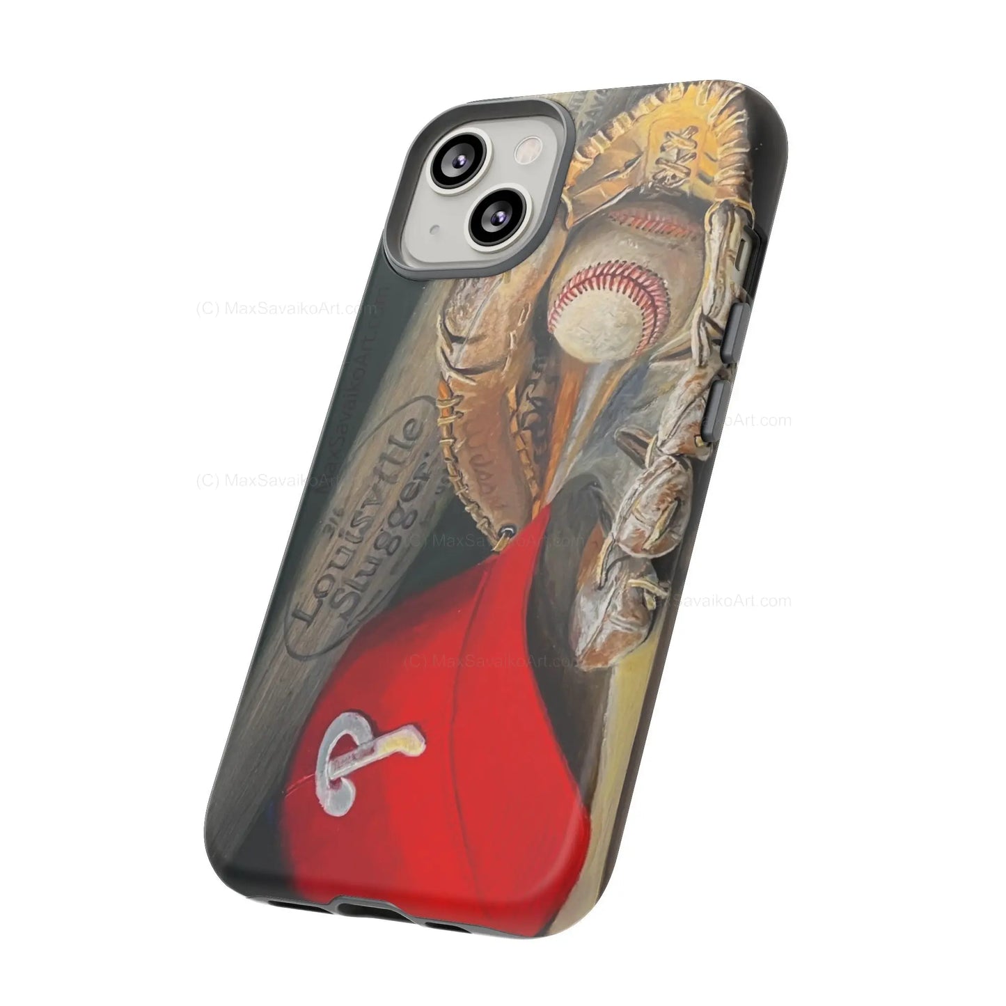 Custom Phone Case Philadelphia Phillies Catchy Title Art - Max Savaiko Art Gallery