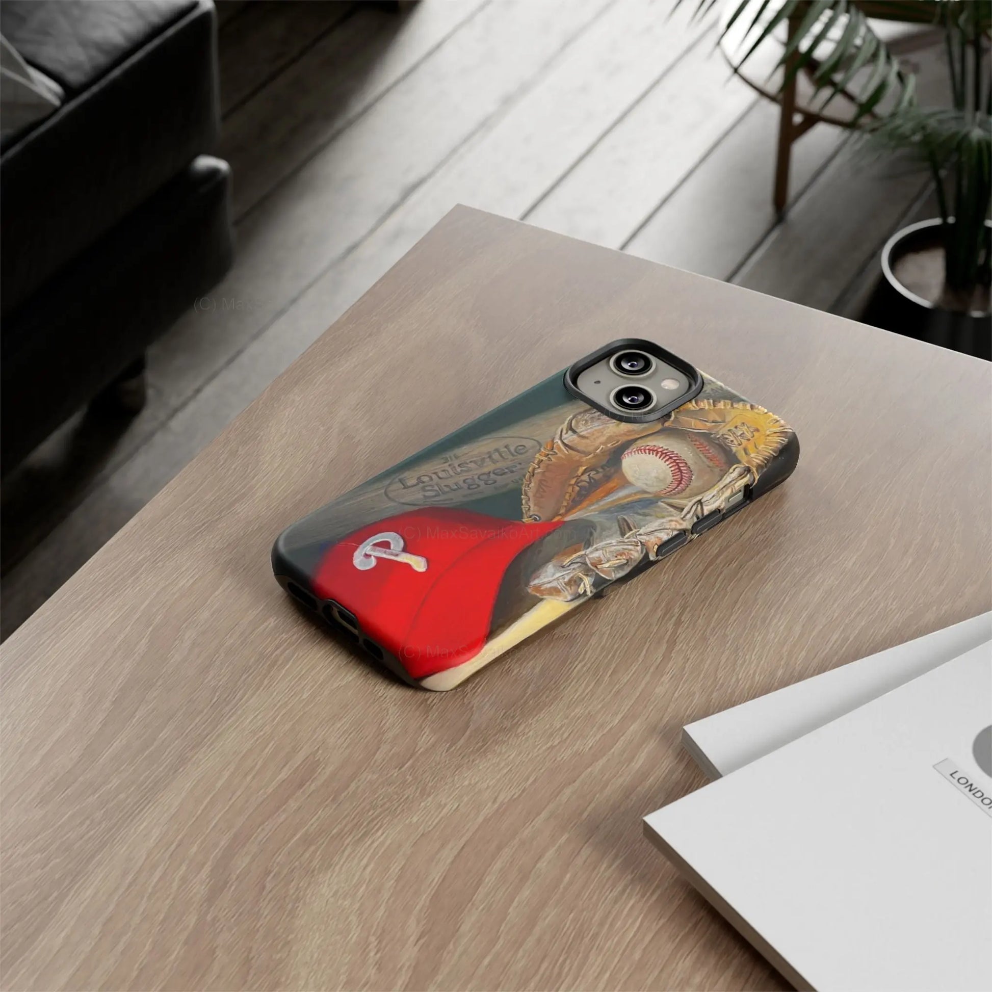 Custom Phone Case Philadelphia Phillies Catchy Title Art - Max Savaiko Art Gallery