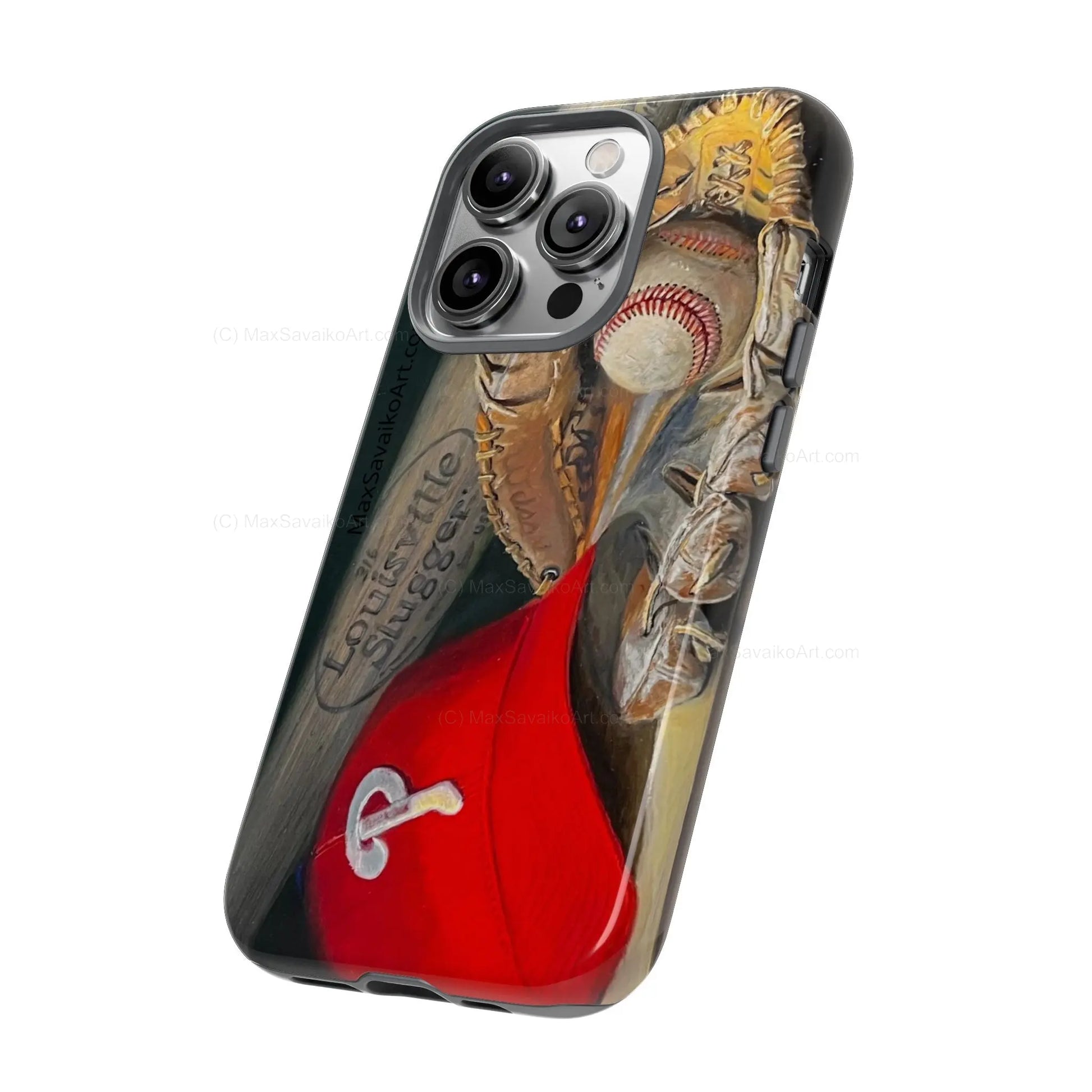 Custom Phone Case Philadelphia Phillies Catchy Title Art - Max Savaiko Art Gallery