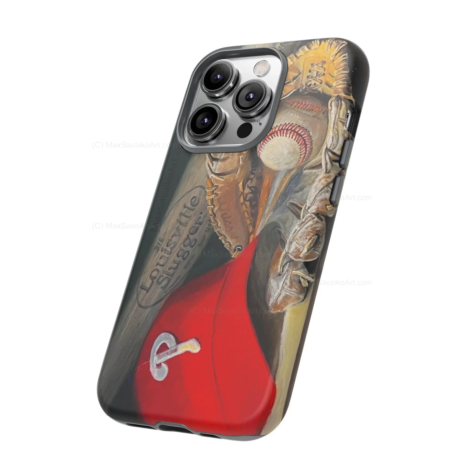 Custom Phone Case Philadelphia Phillies Catchy Title Art - Max Savaiko Art Gallery