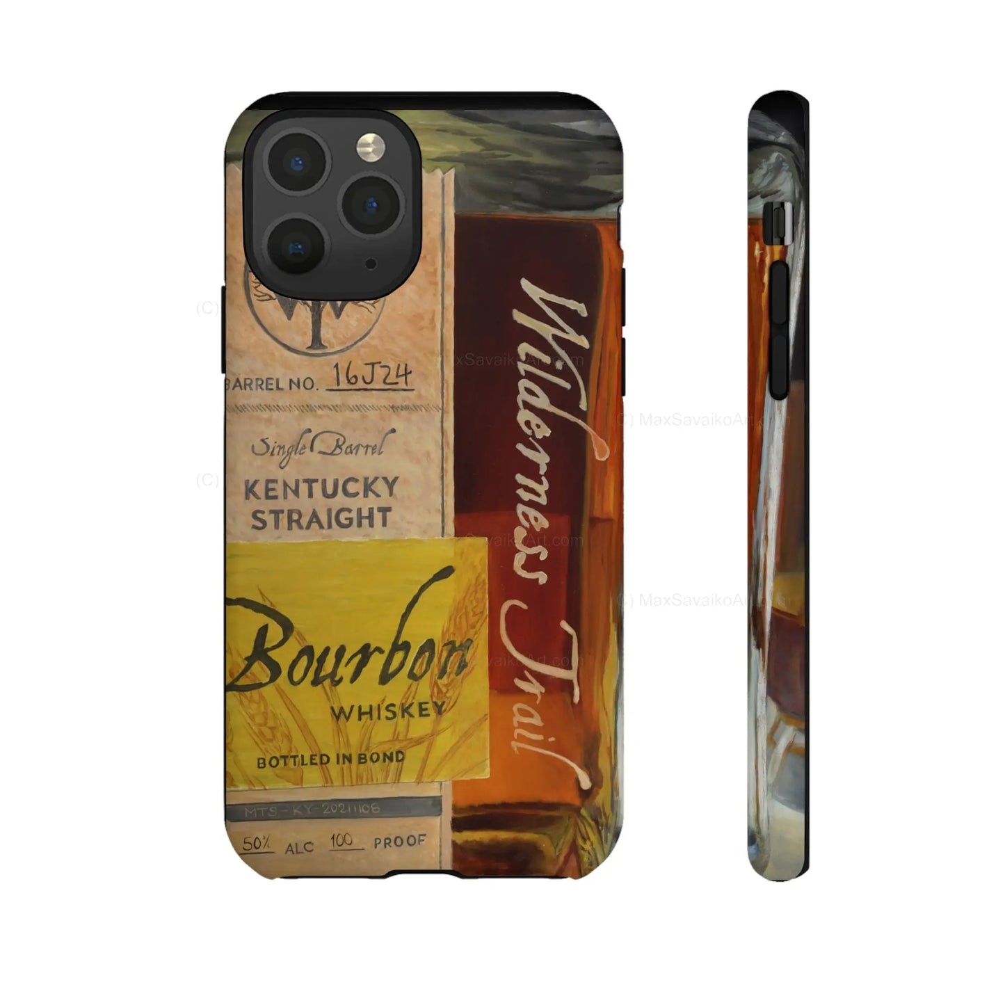 Custom Phone Case Wilderness Trail Bourbon Honey Barrel Art     Printify