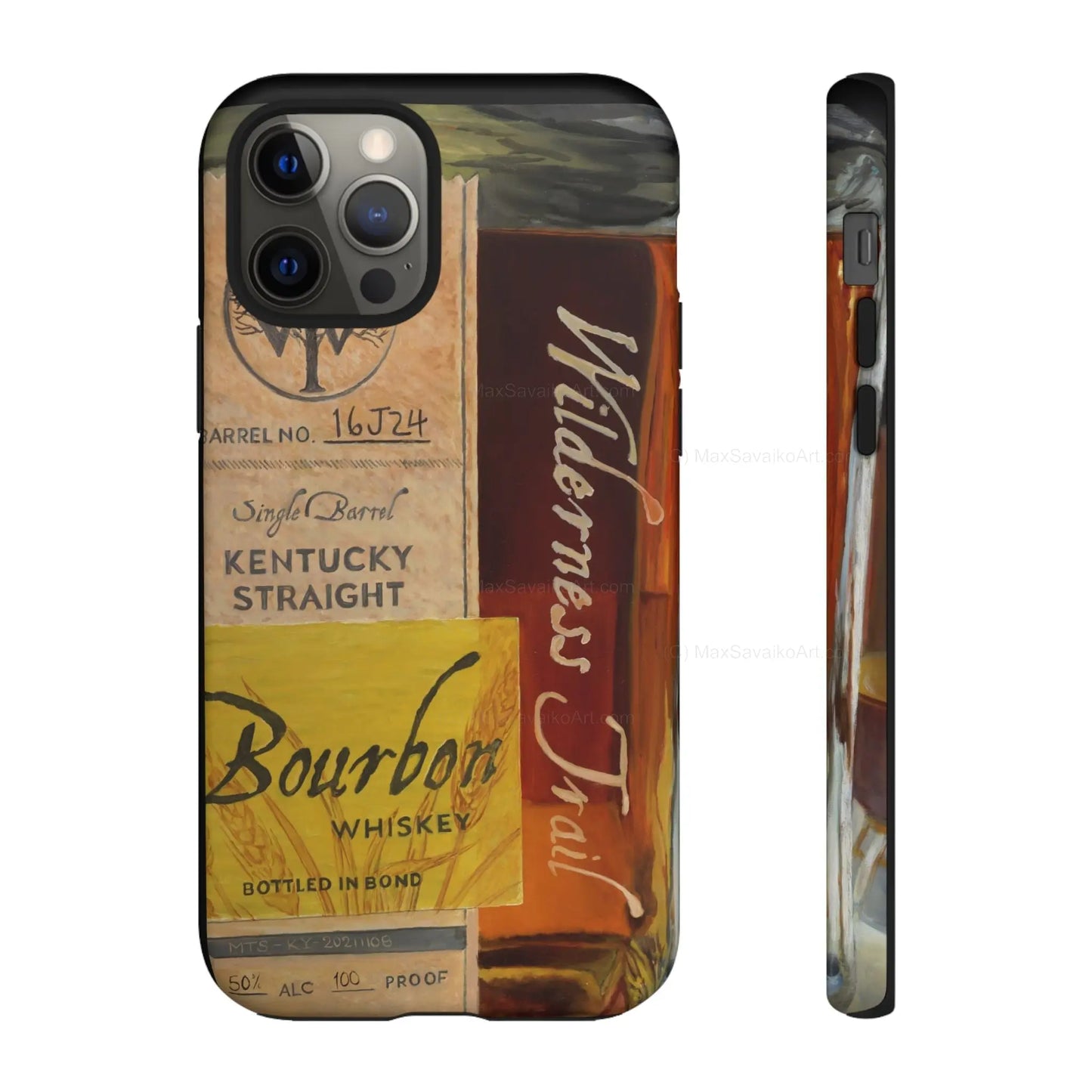 Custom Phone Case Wilderness Trail Bourbon Honey Barrel Art     Printify