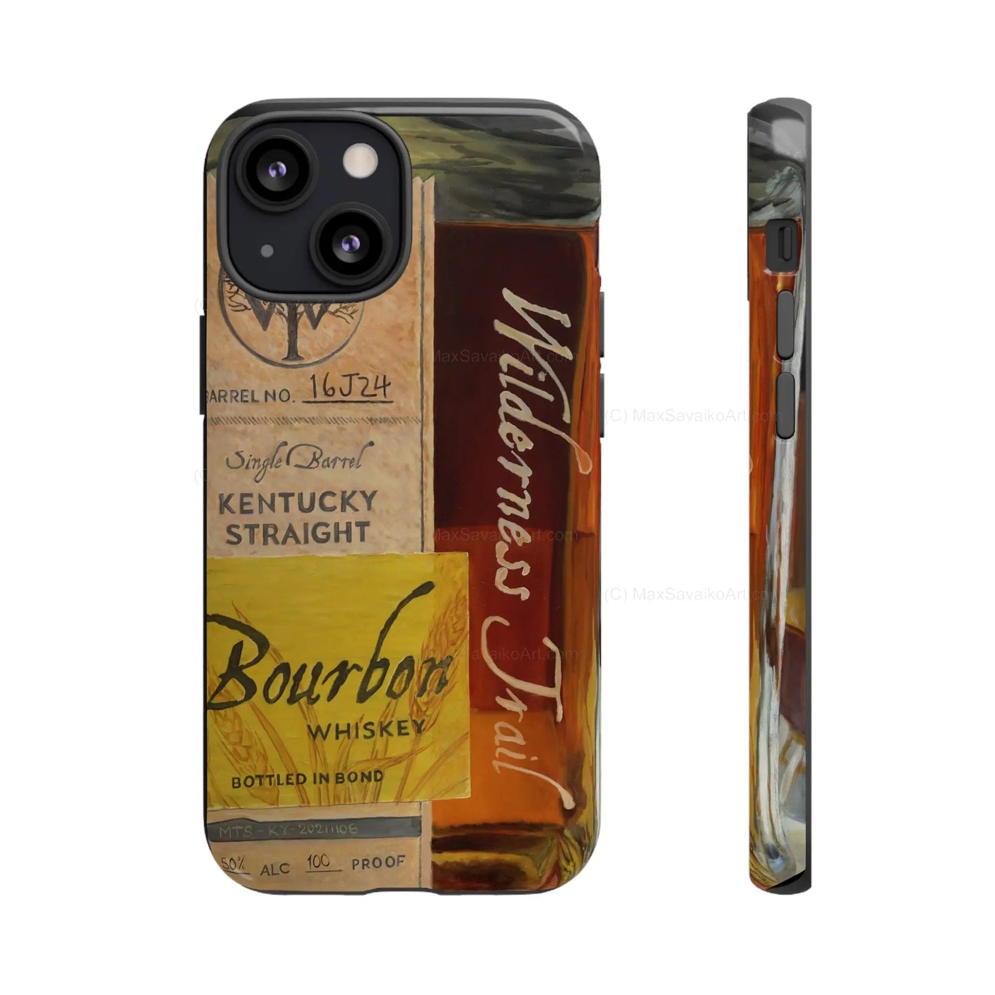 Custom Phone Case Wilderness Trail Bourbon Honey Barrel Art     Printify