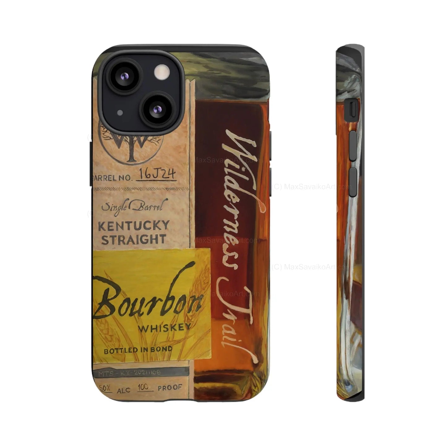 Custom Phone Case Wilderness Trail Bourbon Honey Barrel Art     Printify