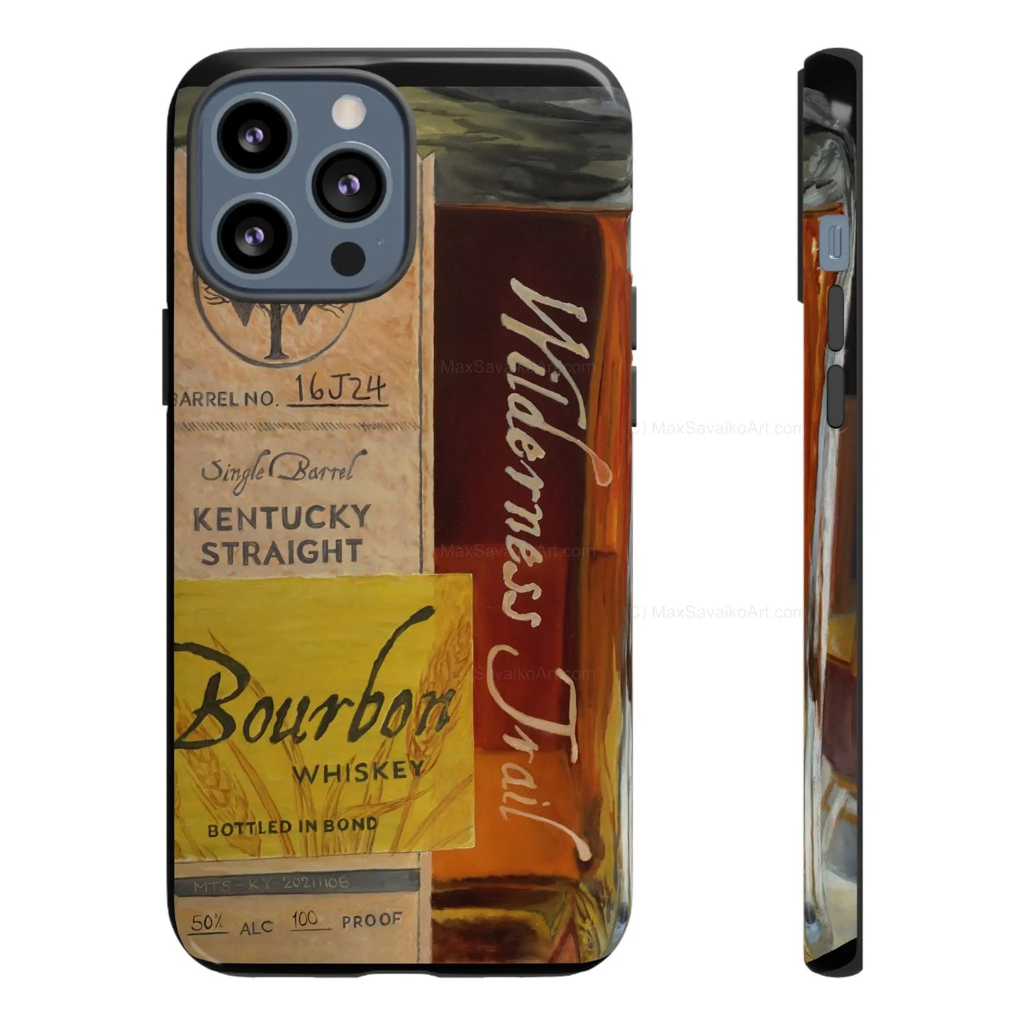 Custom Phone Case Wilderness Trail Bourbon Honey Barrel Art     Printify