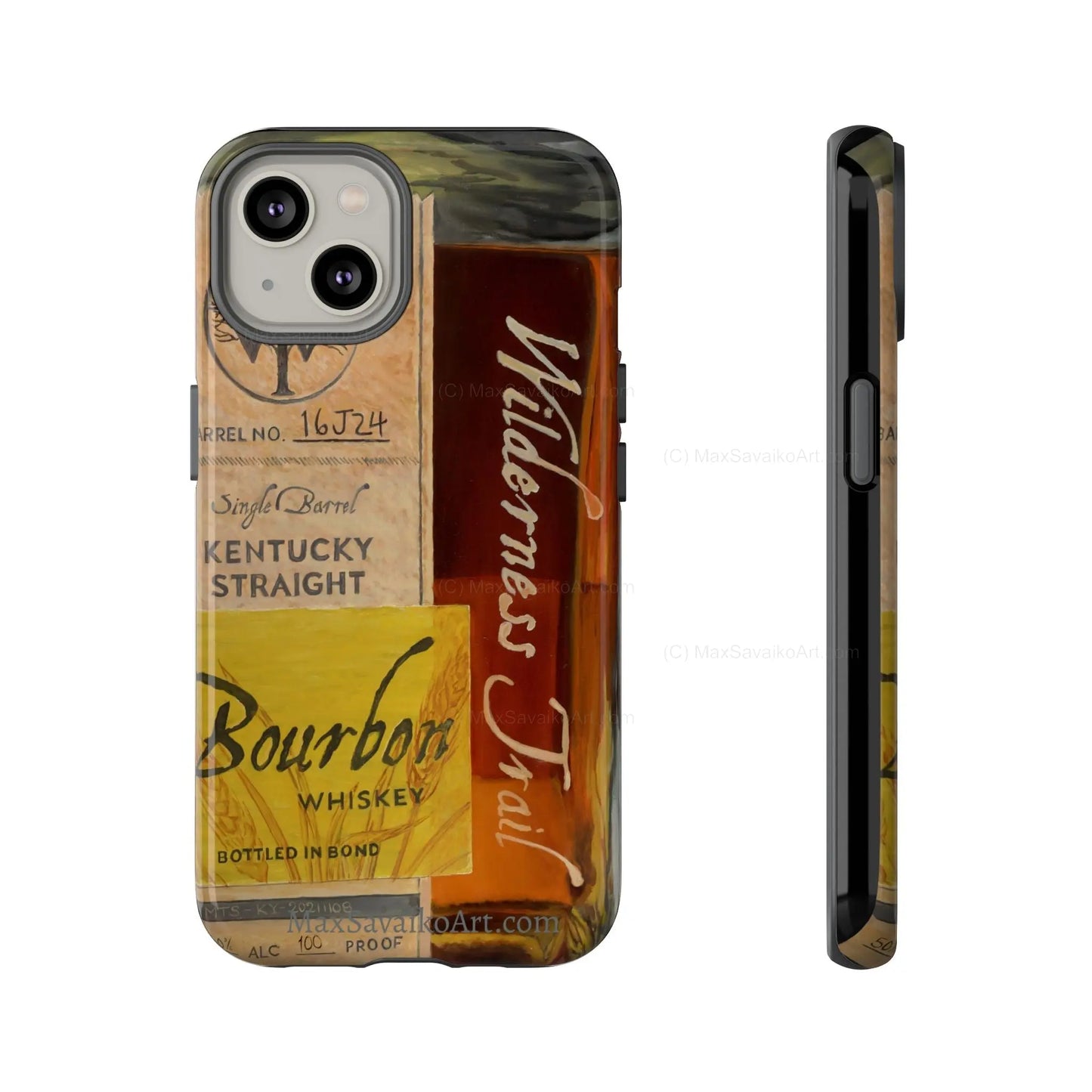 Custom Phone Case Wilderness Trail Bourbon Honey Barrel Art     Printify