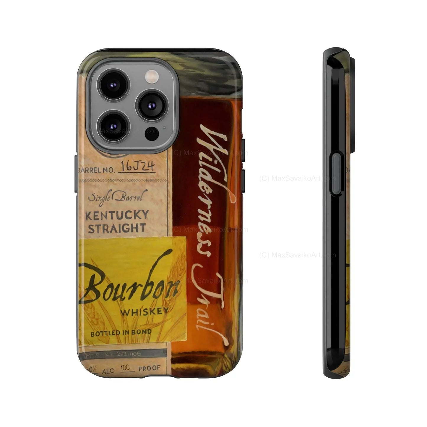 Custom Phone Case Wilderness Trail Bourbon Honey Barrel Art     Printify