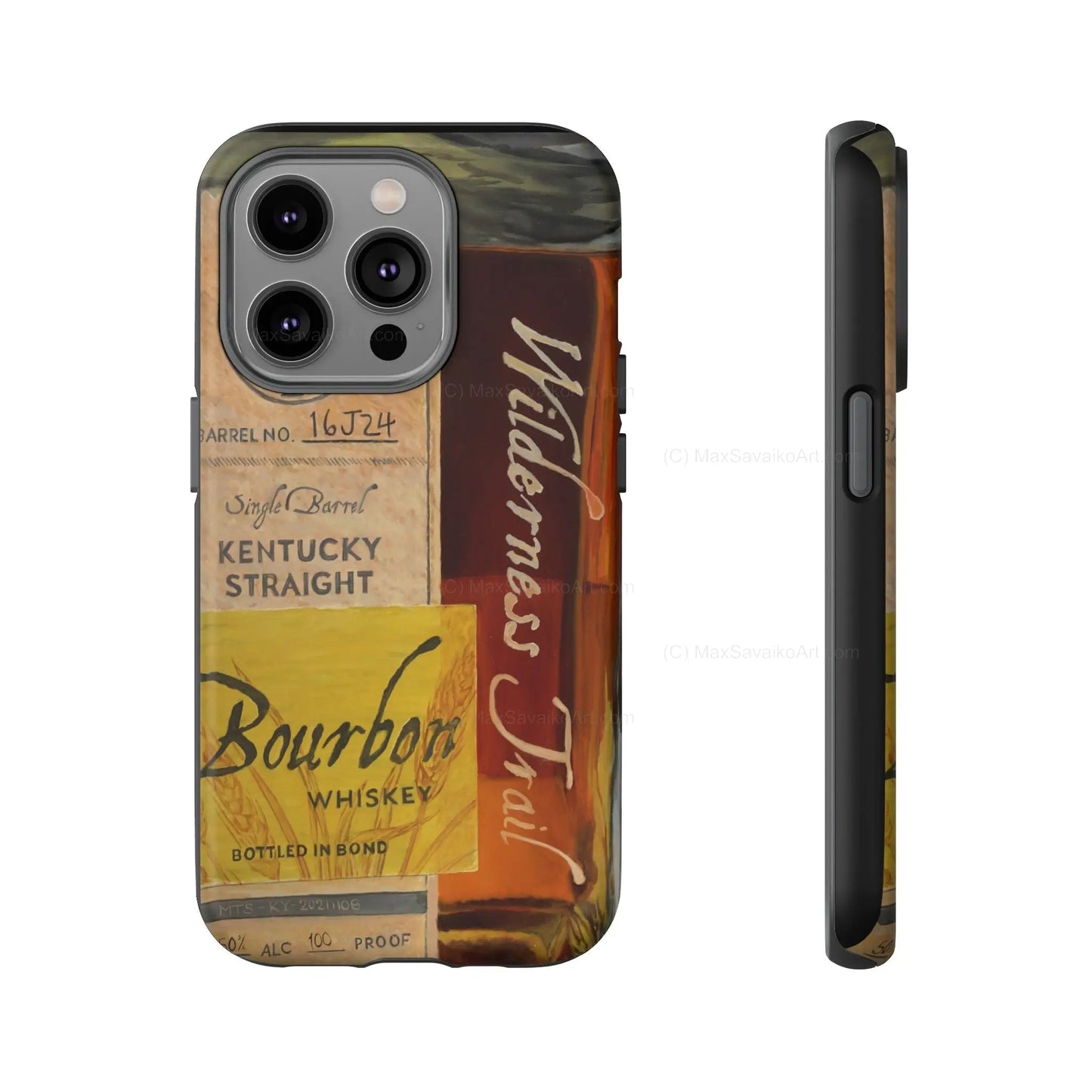 Custom Phone Case Wilderness Trail Bourbon Honey Barrel Art     Printify