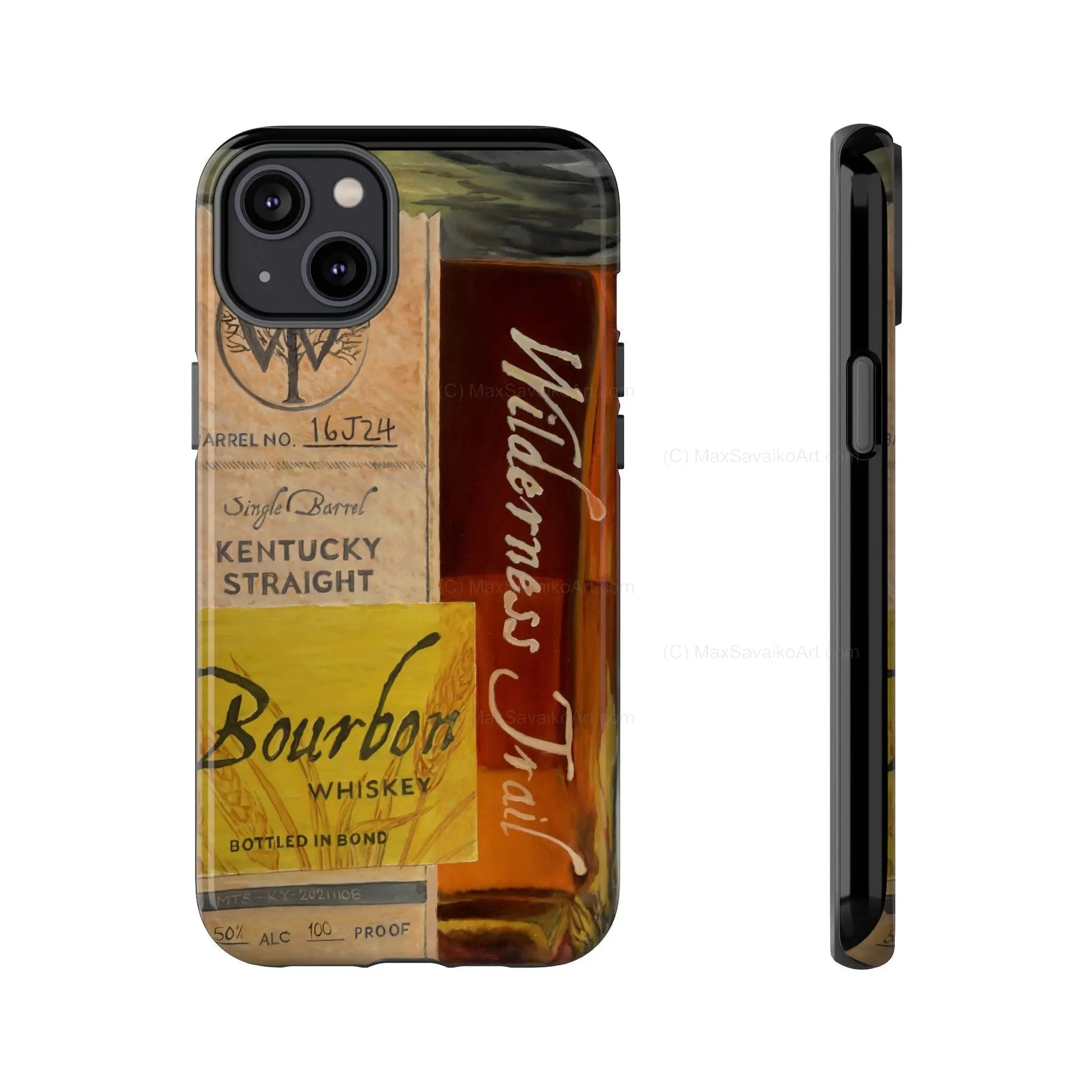 Custom Phone Case Wilderness Trail Bourbon Honey Barrel Art     Printify