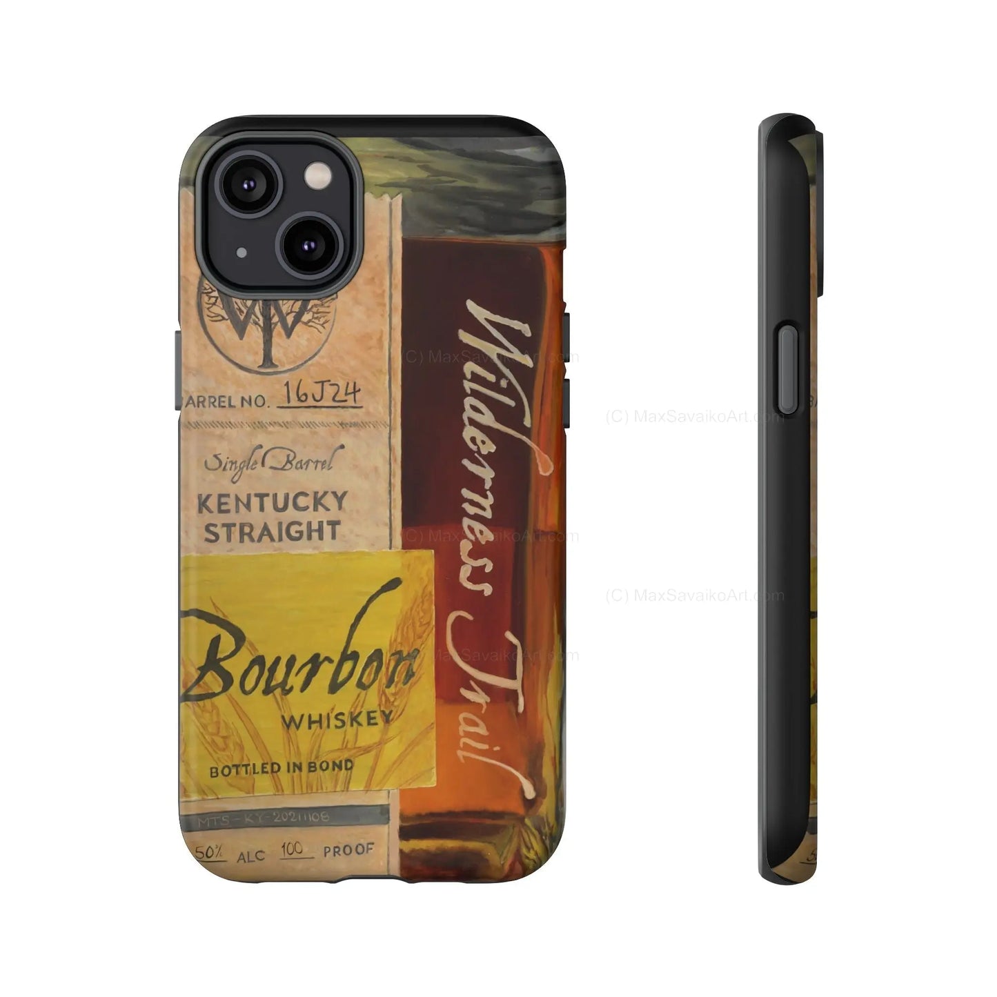 Custom Phone Case Wilderness Trail Bourbon Honey Barrel Art     Printify