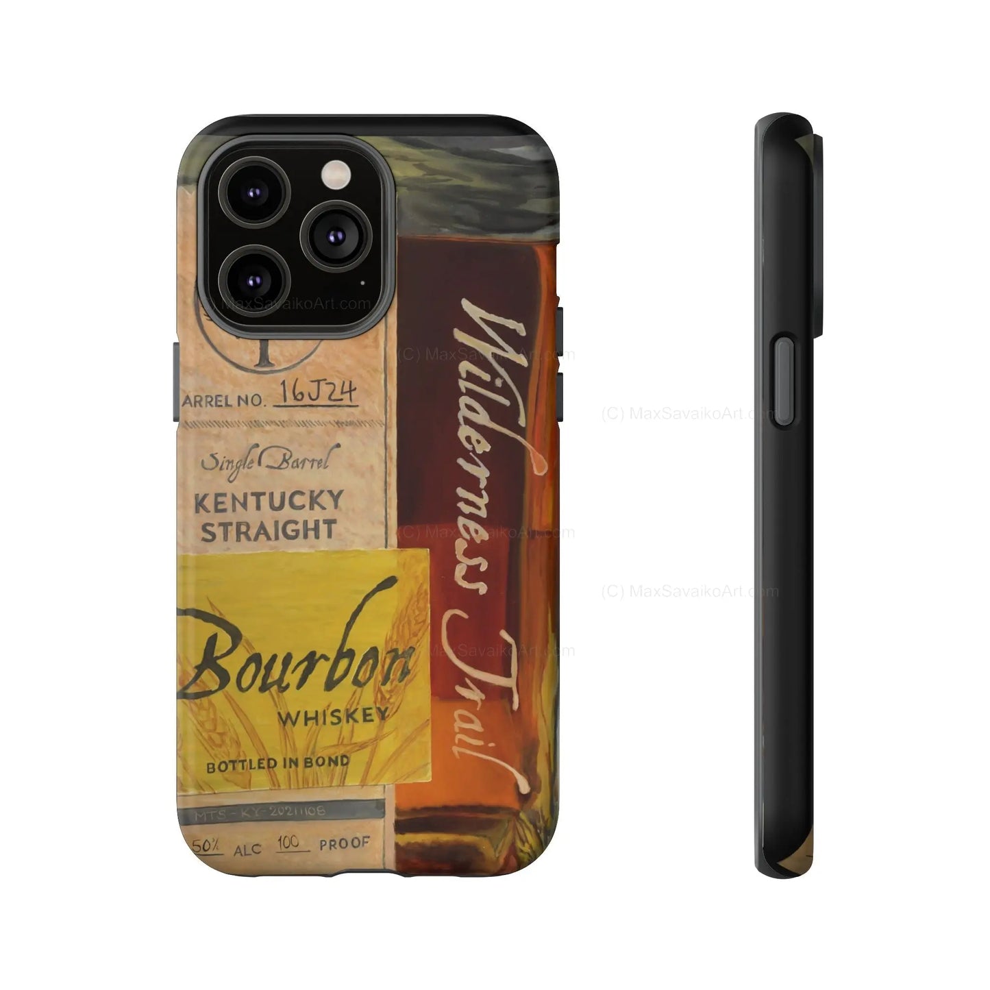 Custom Phone Case Wilderness Trail Bourbon Honey Barrel Art     Printify