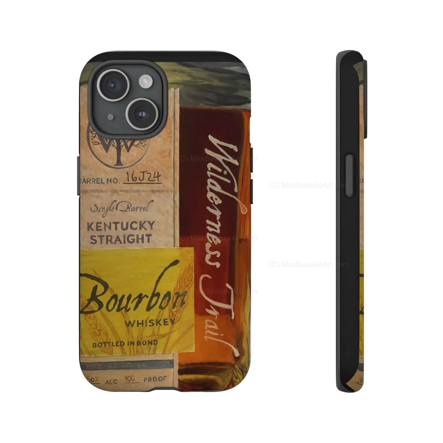 Custom Phone Case Wilderness Trail Bourbon Honey Barrel Art     Printify